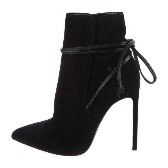 Yves Saint Laurent Shoes - YSL Suede Heel Booties